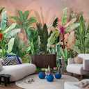 Jdayda Tropical Green Banana Leaves Wallpaper Mural Botanical Plant Large Wall Mural for Livingroom Bedroom (Not-Self-Adhesive)
