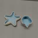 Teenyyou 3 Pcs Ceramic Conch Shell Jewelry Dish Tray Ear Ring Holder Jewelry Plate Key Bowl for Room Vanity Decor Accessory(Blue)