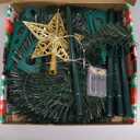 5 Ft Green Pop Up Christmas Tinsel Tree Dual Color Change Timer 4 Modes DIY 60 Warm White & Colored Lights 15 Ball Ornament 3D Star Battery Operated Pencil Xmas Slim Tree Home Indoor Holiday Decor