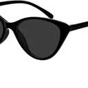 oriopxic Cat Eye Distance Glasses Womens Retro Nearsighted Myopia Glasses (Black/Polarized)