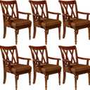 Havawish Large Dining Room Chair Seat Covers with Armrest Dining Chair Slip Covers Protectors(6 Pcs,Camel)