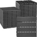 ToLanbbt Plastic Interlocking Deck Tiles 27 Pack 12"x12" Waterproof Indoor Outdoor Composite Patio Flooring Decking Tiles All Weather Use for Patio Porch Balcony Backyard Poolside, Dark Grey