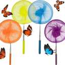 2 x 4 Pack Telescopic Butterfly Fishing Nets - Butterfly Catcher Catching Insect Net Colorful Outdoor Tools Catching Bugs Fish Insect Ladybird Extendable 24 inches