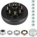 Youxmoto Trailer Brake Drum Kit 8-Hole 6.5" Bolt Circle, Replaces 12" X 2" Trailer Brakes Drum Assembly, for 7,000 lb.Axle, Fits 12 inch Trailer Brake Drum