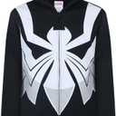 Marvel Venom Boys Zip Up Hooded Sweatshirt for Little Kids to Big Kids (6, Black)