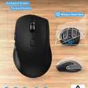 Wireless Keyboard and Mouse Combo - Full Size Ergonomic Wrist Rest, Silent Typing, Phone Holder, 2.4 GHz, 3 Level DPI, Batteries Powered, KM23D Set Compatible with PC, Laptop, Windows, macOS -SABLUTE