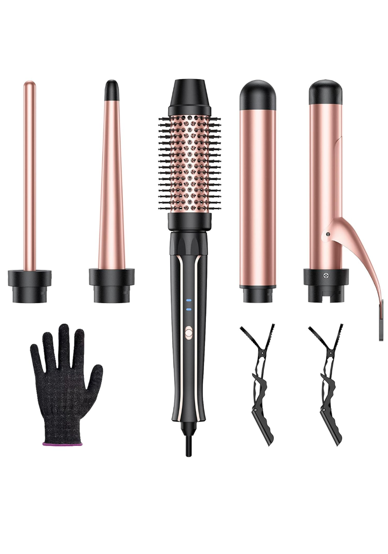 Automatic Curling Iron, Automatic Hair Curler with 1" Large Rotating Barrel & 4 Temps Hair Curler, Safety Anti-Scald & Anti-Tangle Curling Iron, Fast Heating Auto Curler for Hair Styling-Grey