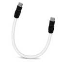 Color Block Chubby - Power Bank Friendly Short 240W Fast Charging Cable for iPhone 16 15 Pro Max Silicone USB C Cable for Samsung, iPad, MacBook, White+Black, Type-C to Type-C, 0.82FT