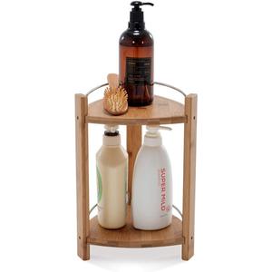 Bamboo Two-Tier Storage Rack, Storage Organizer for Kitchen, Bathroom, Office, and Home Use