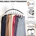 2 x Hendiy Legging Organizer for Closet, Rotatable Pants Hangers 3 Pack w/10 Clips Holds 30 Leggings, Leggings/Shorts/Jeans/Skirts/Pants Hangers w/Rubber Coated, Space Saving Hanging Closet Organizer (Black)