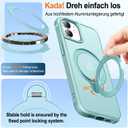 HuwaiH 360° Rotatable Magnetic Ring Stand for iPhone 12/12 pro Case, Compatible with MagSafe, Military-Grade Shockproof, Anti-Scratch Matte Translucent Phone Case for iPhone 12/12 pro(Lake Blue)