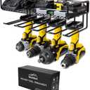 Heavy Duty Tool Organizer, 16"W x 7.48"H x 5.51"D, 4 Wall Mount Anchors, 3.95" Between Slots, Sturdy Steel Construction, Ideal for Power Tools
