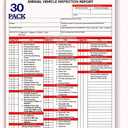30-Pack Dot Inspection Forms and Stickers, Annual Vehicle Inspection Report Form, DOT-Compliant 3-Ply Carbonless Forms for Fleet Management, 8.2" x 11.5"