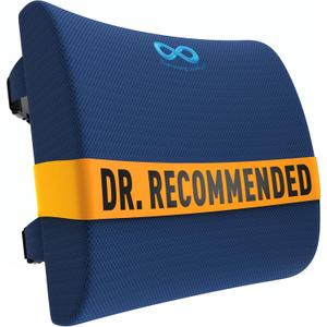 Everlasting Comfort Lumbar Support Pillow for Office Chair - Memory Foam Back Cushion for Car Seat - Promotes Better Posture, Back Pain Relief - Ideal Gaming and Desk Chairs Work and Home Essentials (F. Navy Blue)