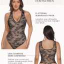 FeelinGirl Shapewear Bodysuit for Women Lace Body Suit Body Shaper Thong V Neck