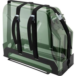 SPARKWHIZ Heavy-Duty Jerry Can Holder for Roof Rack 5 Gallon Gas Can Carrier Mount with Webbed Strap, Universal Single Jerry Can Bracket for Off-Road, Overlanding Fuel Storage