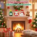 Funny Crochet Santa Claus Christmas Gift,Xmas White Elephant Gifts Stocking Stuffers for Adult Kids Daughter Son Best Friend Teens Girls Boys,Handmade Christmas Decorations for Tiered Tray Office Desk