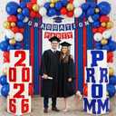 Queekay 8 Pcs Prom Column Standup Photo Booth Decorations 2026 Prom Backdrop Balloon Boxes Cardboard Decoration Column for Party College, 11.8 x 44.9 Inch(Red, Blue)
