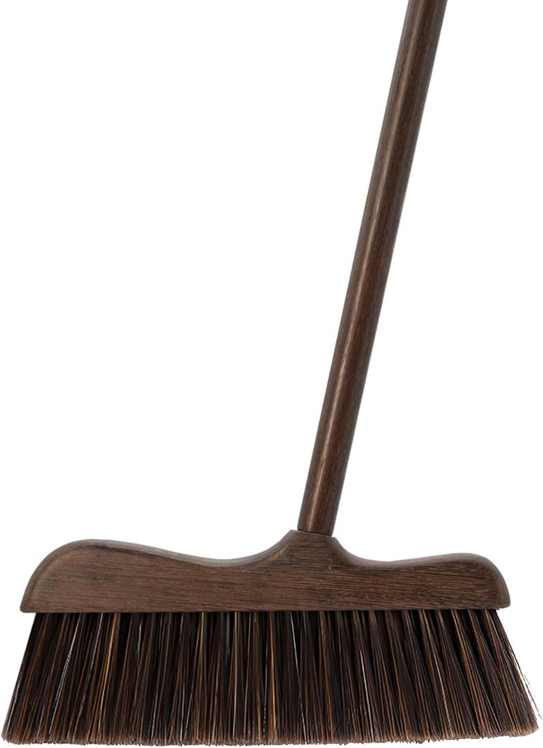 Wood Angle Broom  44.8 Wooden Handle Compact Brooms for Indoor Kitchen  Soft PP Bristles, Durable Sweeping Broom