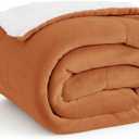 Bedsure GentleSoft Sherpa Fleece Throw Blanket for Couch - Thick and Warm, Soft Fuzzy Plush Throw Blanket for Winter, Burnt Orange, 50x60 Inches