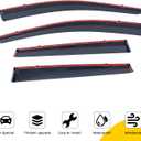 Window Visors Compatible with 2017-2022 Honda CRV CR-V Smoke Tint with Chrome Trim Outside Mount Tape On/Clip On Style PMMA Sun/Rain Guard Vent 4pcs