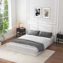 OSASET Low Profile Box Spring King - 3 Inch Box Spring King Heavy Duty Bed Foundation Metal Bed Base Easy Assembly