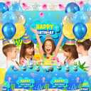 Underwater Theme Birthday Party Decorations Set - 146 Pcs Cartoon Ocean Party Supplies with Large Backdrop, Tablecloth, Jellyfish Paper Lanterns, Foil Pineapple Balloon for Kids Boys Girls