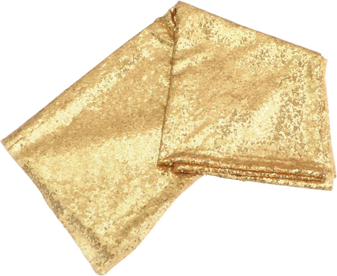 8M Gold Shimmer Sequin Fabric Backdrop Curtain for Wedding Birthday Graduation Shower Durable Fade Resistant Versatile Decor