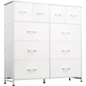 WLIVE White Dresser for Bedroom with 10 Drawers, Tall Chest of Drawers for Bedroom, Storage Drawer Unit, Organizer Unit for Hallway, Closet