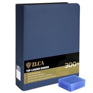 ZLCA Top Loader Binder-9 Pocket, Hold 324 Cards，Trading Card Binder Includes 20 Top Loaders, Top Loaders Binder for Sport Card, MTG, TCG (Blue)