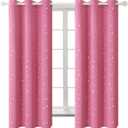 BGment Pink Blackout Curtains for Girls Bedroom, Sparkling Star Curtains Thermal Insulated Grommet Window Drapes for Dreamy Cute Princess Style Room Decor, Set of 2 Panels, 42 x 63 Inch