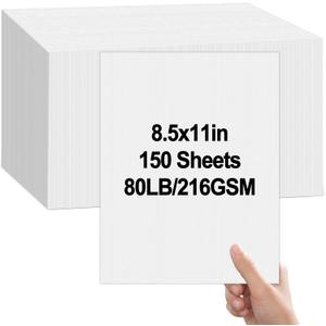party greeting 150 Sheets Linen Cardstock Paper 8.5 x 11 Linen Textured Cardstock White Invitation Card Stock Heavy Weight 80lb Cover Invitation Linen Paper for Printers Arts and Craft Scrapbook