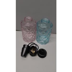 2 Pack Glass Table Top Torches Tesrago, Citronella Torches for Outside, with Wick and Cap, Refillable Flame Light Torch, Decorative Tabletop Lantern for Yard, Patio,Deck,Garden,Outdoor Party,Landscape