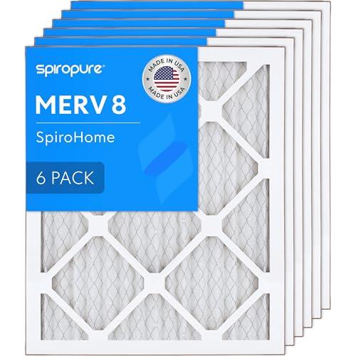 SpiroPure 9x11x1 MERV 8 Pleated Filter Air Filters - Made in USA (2 Pack)