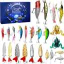 Fishing Advent Calendar 2025 for Men, Adult Anglers, Teen Boys - 24 Days Christmas Countdown Calendar with Fishing Lures Set | Unique Xmas Gifts for Dad, Boyfriend, Fishermen