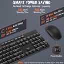 Wireless Keyboard and Mouse Combo, EDJO Silent Full Size Cordless USB Keyboard Mouse, 2.4GHz Lag-Free, Long Battery Life, for Computer, Laptop, PC, Chromebook, Windows (Black, 1 Pack)