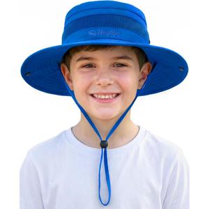 HONGTEYA Kids Sun Hat UPF 50+ Toddler Summer Bucket Hat Outdoor Fishing Safari for Boys Girls Age 2-13 Years (Sky Blue)