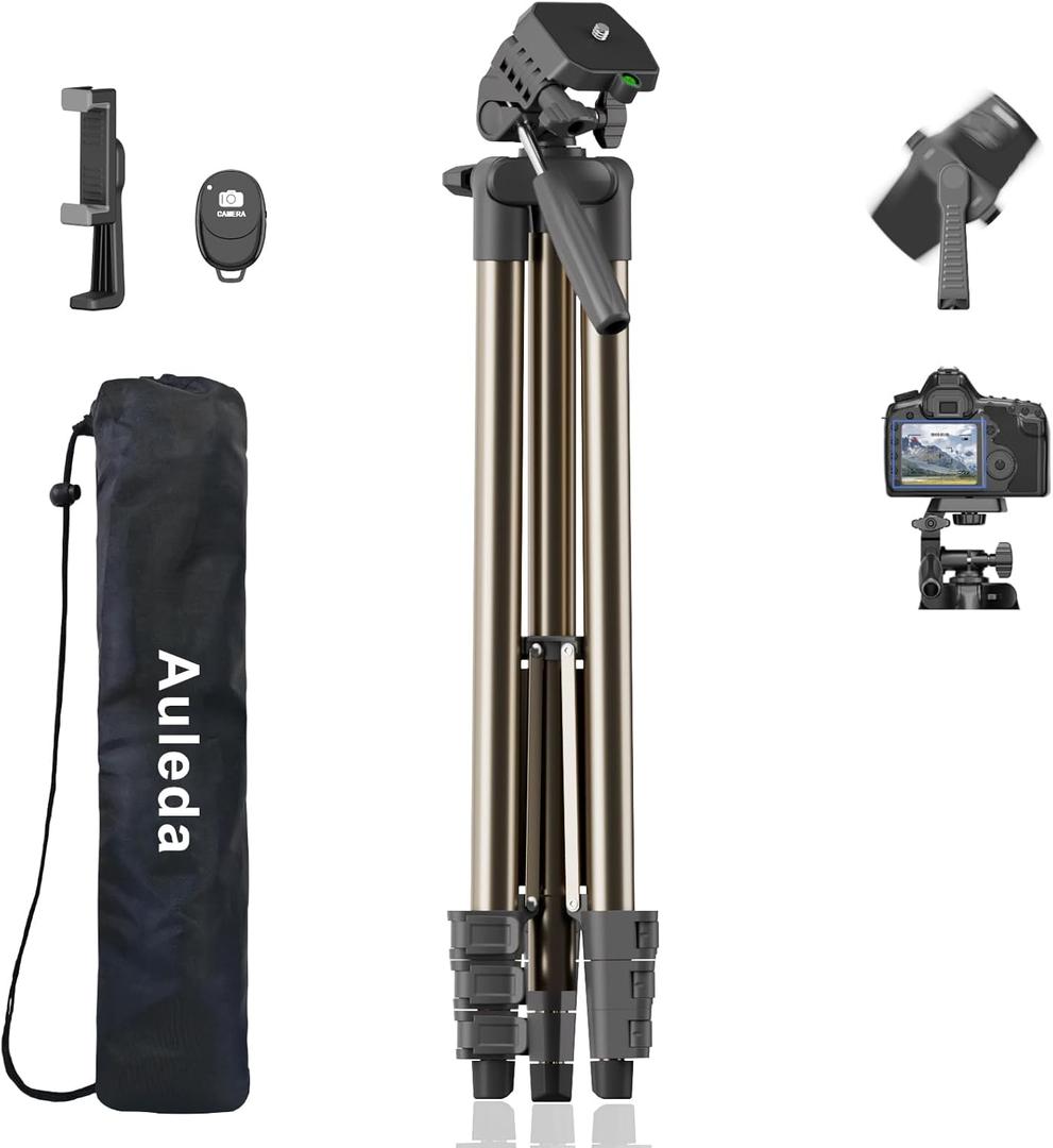 71 Camera Tripod Aluminum Tall Tripod Stand Compatible with Canon Nikon with Wireless Remote Phone Holder and Bag Max Load 6.6 LB VT-831HYS