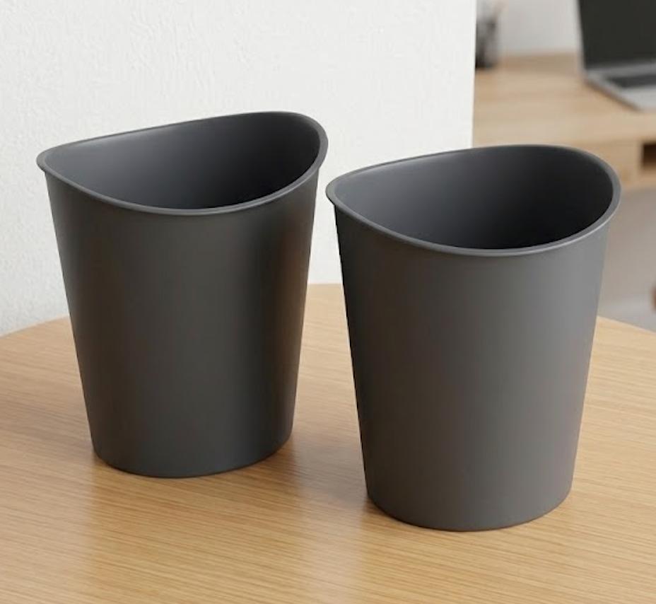 2 Pack Gray Trash Can