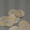 Milestone Wooden Circles for Monthly Baby: Newborn Age Milestone Signs Cards for Hospital - Month Markers Discs for New Boys and Girls (White)
