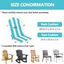 Goodgoods 20x50 Adirondack Chair Cushions 2-Pack, 30D Foam, Blue Stripes