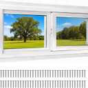 NeatiEase Basement Window, 36" x 18" Heavy Duty Vinyl Sliding Windows with Double Pane Insulated Tempered Glass and Fiberglass Screen for Basement, Bathroom, Garage, Shed, Home Replacement (White)