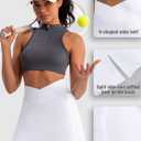 Golf Skirts for Women Crossover High Waisted Athletic Skirt Skorts Stretchy Golf Skirt with Shorts and 4 Pockets (White, M)