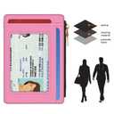 ZYAOTWQZ small wallet women, RFID thin wallet for women, thin ladies credit card holder (pink)