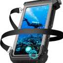 Waterproof Phone Case for Snorkeling & Diving (98ft/30m), Professional Waterproof Diving Case for Underwater Photo&Video, Universal Underwater Touchscreen Case Compatible with iPhone Black