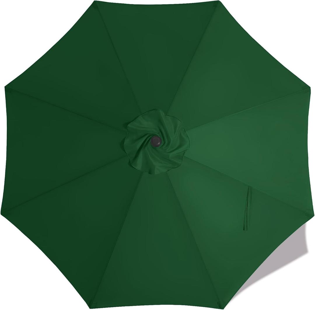 MASTERCANOPY Patio Umbrella 10 ft Replacement Canopy for 8 Ribs-Forest Green Canopy Only