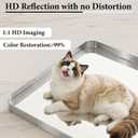 40X30 Inch Silver Metal Framed Bathroom Mirror for Wall,HD Tempered Glass