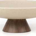 YMXYJM Modern Resin Pedestal Decorative Bowl, Large Fruit Bowl for Kitchen Counter, Stylish Key Bowl for Entryway Table, Brown