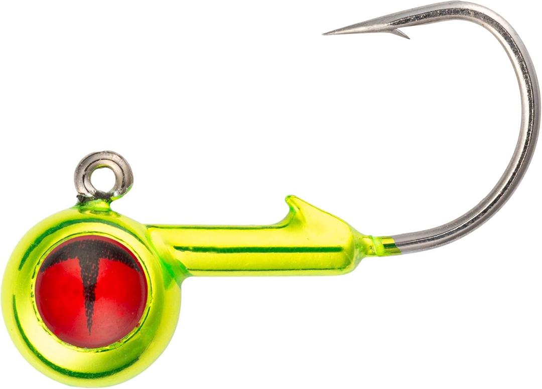 5 x NORTHLAND TACKLE Tungsten Short Shank JIG / 1.125" / 1/16 OZ/Metallic Chartreuse