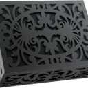 Modern black Wooden Doorbell Chime Cover Box Noise-Reducing, Decorative Black Wall-Mounted Cover for Chimes | wooden doorbell cover box only (large seize (9.84 x 7.87 x 3.15))